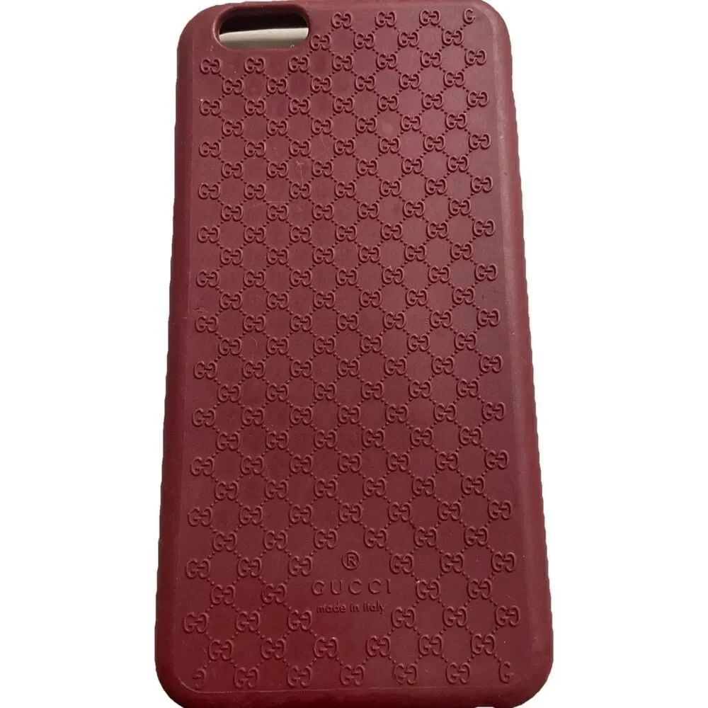GUCCI iPHONE 6 PLUS CASE COVER RED BIO-PLASTIC GG GUCCISSIMA LOGO